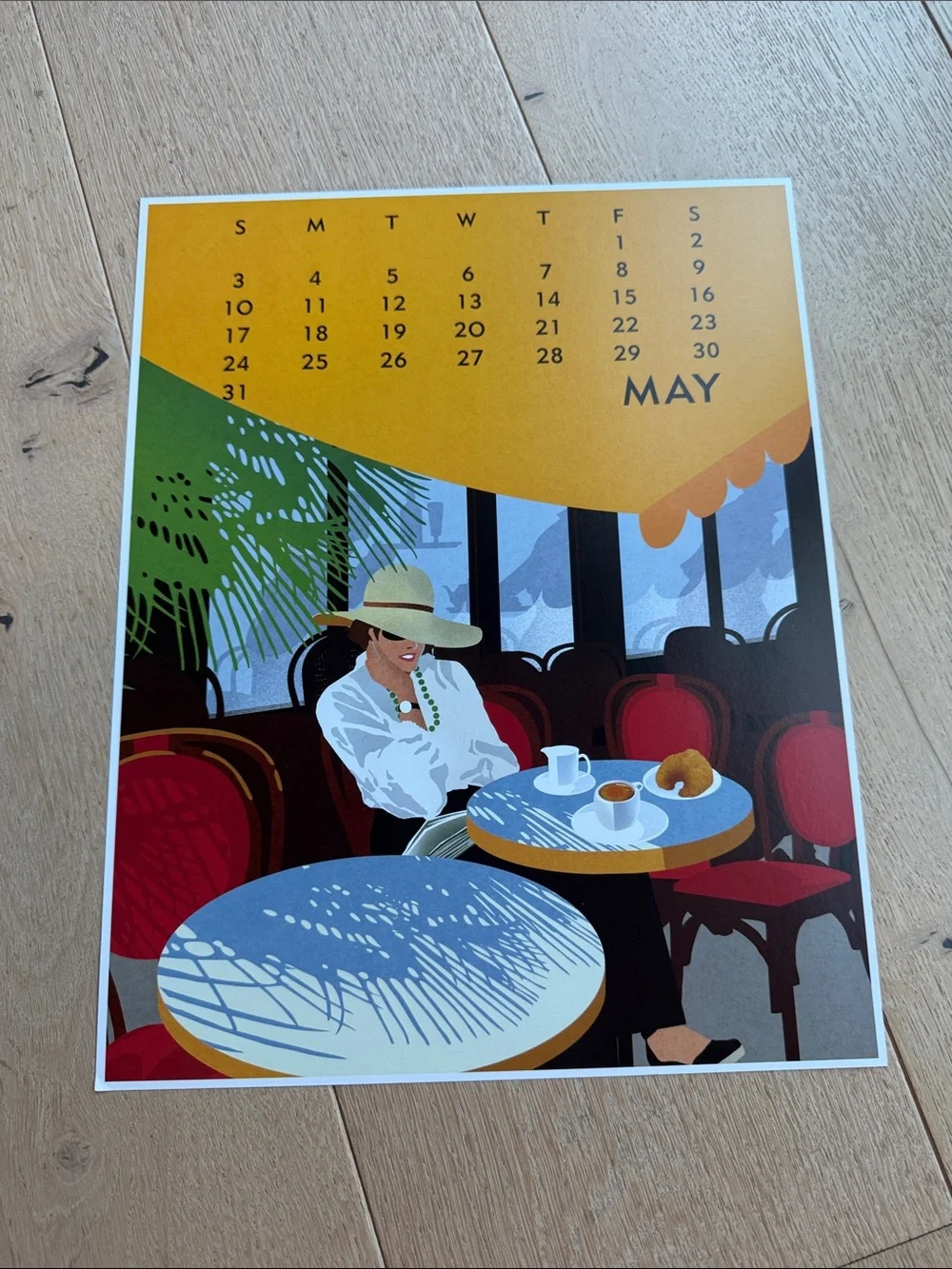 Wall Calendar Print Set - Blue, Yellow, Red